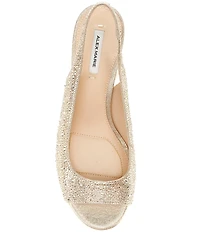 Alex Marie Florenze Rhinestone Peep Toe Slingback Dress Sandals