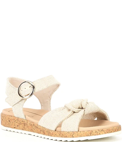 Alex Marie Fritz Linen Knotted Wedge Sandals
