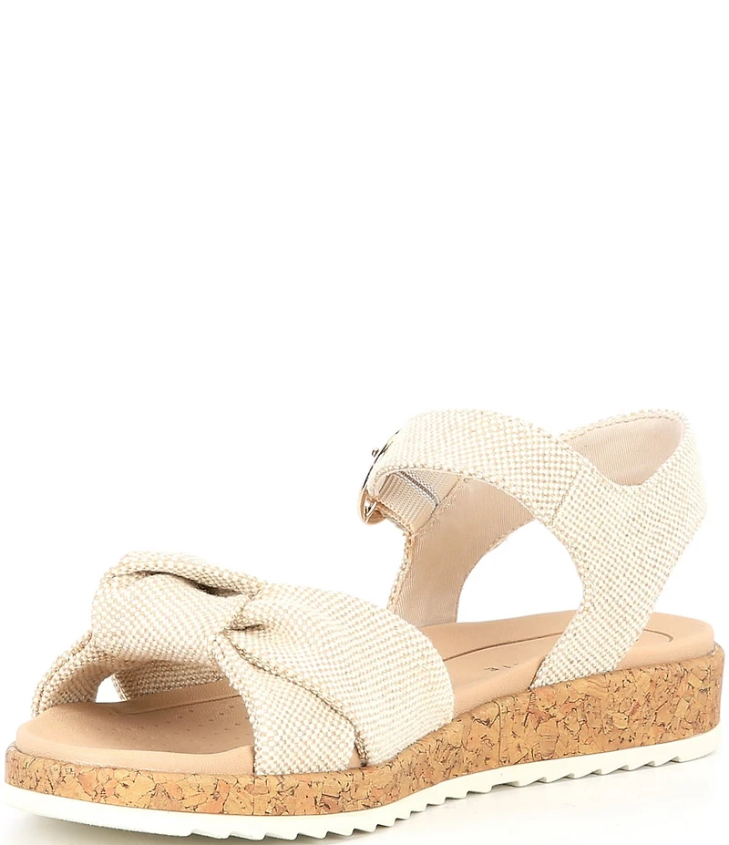 Alex Marie Fritz Linen Knotted Wedge Sandals