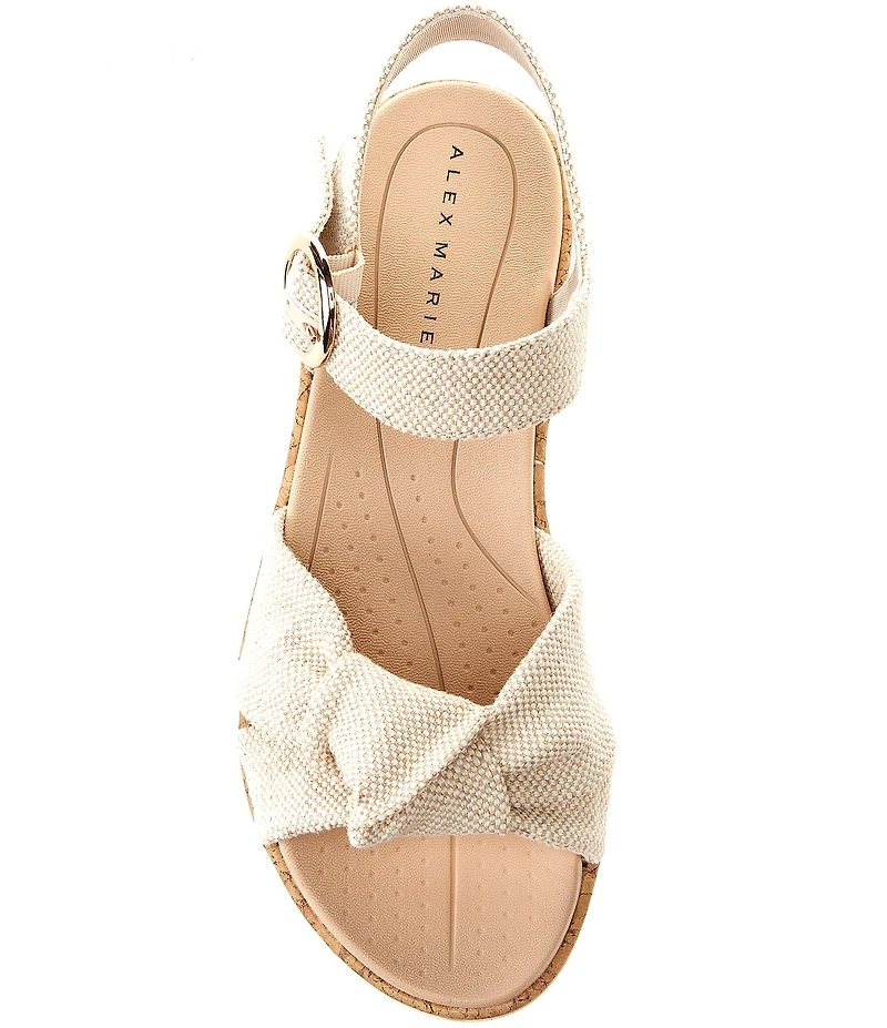Alex Marie Fritz Linen Knotted Wedge Sandals