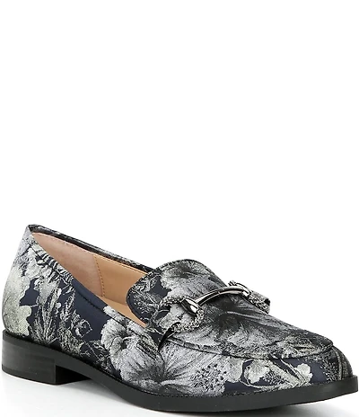 Alex Marie Gilmore Two Printed Jacquard Bit Buckle Loafers