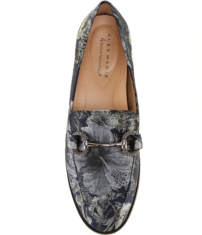 Alex Marie Gilmore Two Printed Jacquard Bit Buckle Loafers