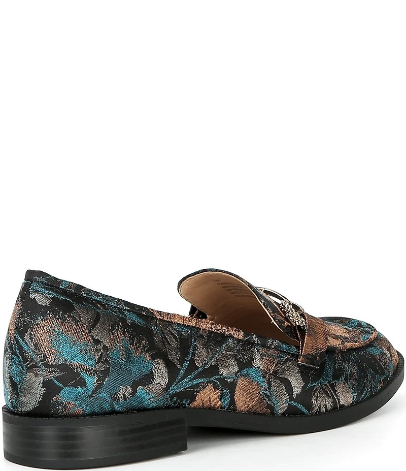 Alex Marie Gilmore Two Printed Jacquard Bit Buckle Loafers