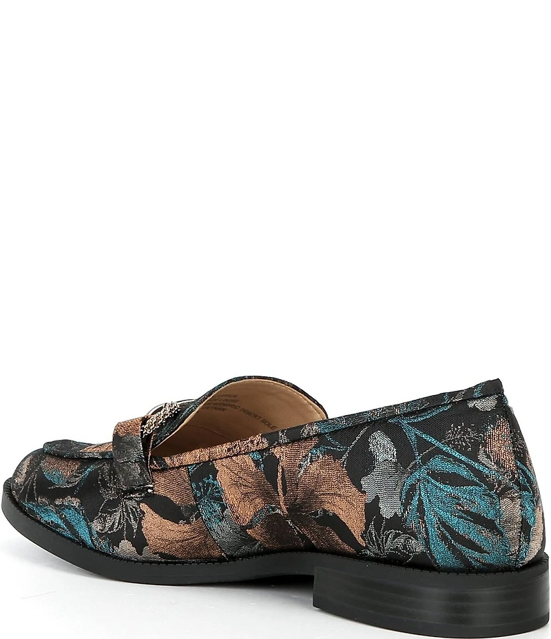 Alex Marie Gilmore Two Printed Jacquard Bit Buckle Loafers