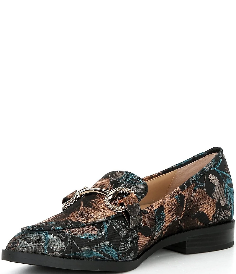 Alex Marie Gilmore Two Printed Jacquard Bit Buckle Loafers