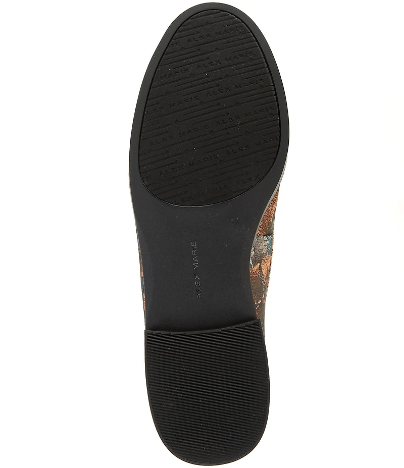 Alex Marie Gilmore Two Printed Jacquard Bit Buckle Loafers