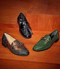 Alex Marie Gilmore Two Printed Jacquard Bit Buckle Loafers