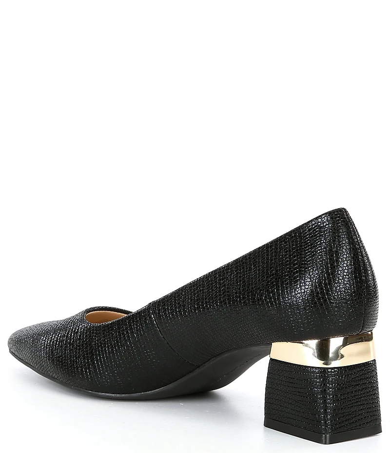 Alex Marie Gladdis Embossed Block Heel Pumps