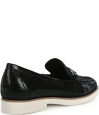 Alex Marie Grant Embossed Leather Bit Buckle Loafers