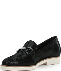 Alex Marie Grant Embossed Leather Bit Buckle Loafers
