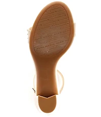 Alex Marie Halmar Patent Pearl Ornamented Strap Block Heel Sandals