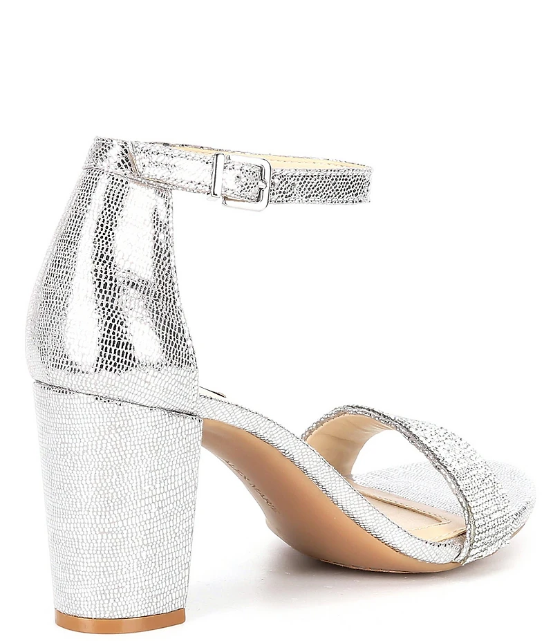 Alex Marie HalmarTwo Rhinestone Strap Block Heel Sandals