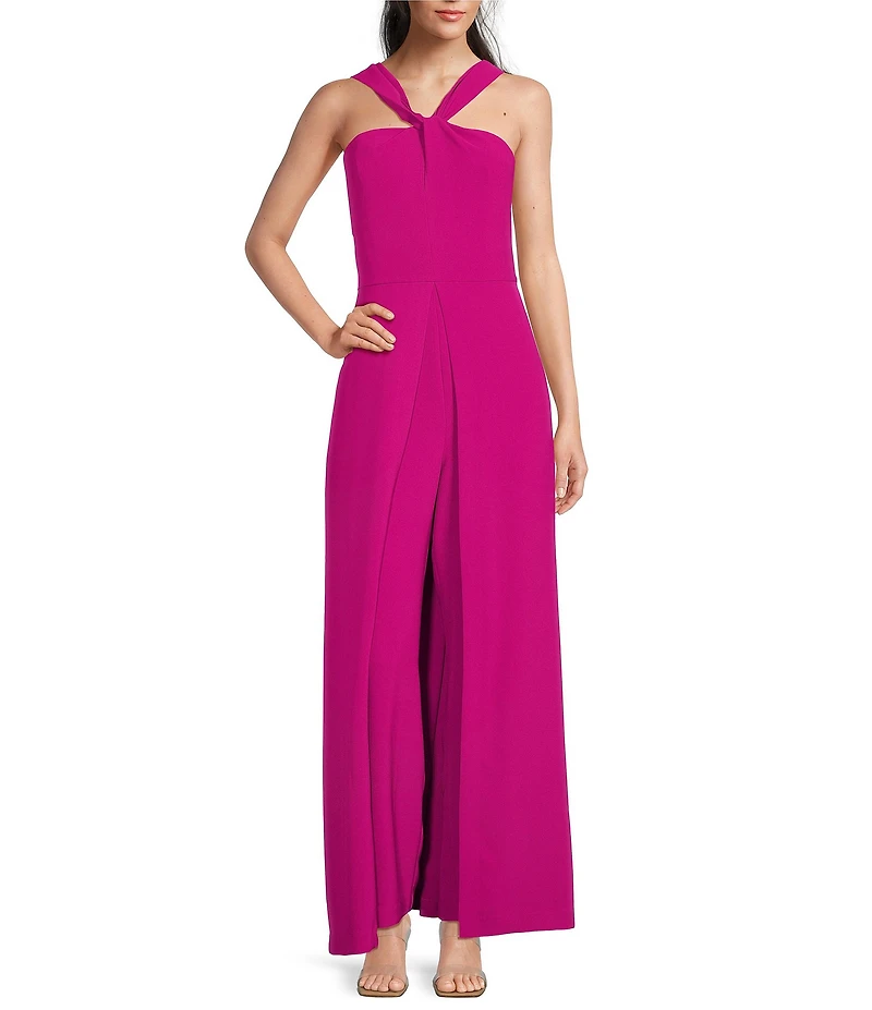 Alex Marie Harriet Crepe Sleeveless Twist Neck Jumpsuit