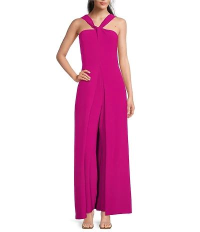 Alex Marie Harriet Crepe Sleeveless Twist Neck Jumpsuit