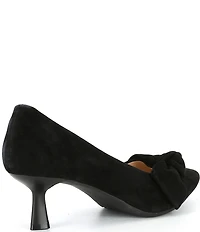 Alex Marie Iris Suede Bow Pointed Toe Kitten Heel Pumps