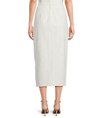 Alex Marie Jackie Coordinating Pinstripe Novelty Suiting Midi Skirt