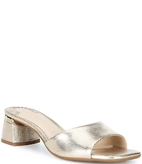 Alex Marie Jenelle Metallic Embossed Leather Dress Mules