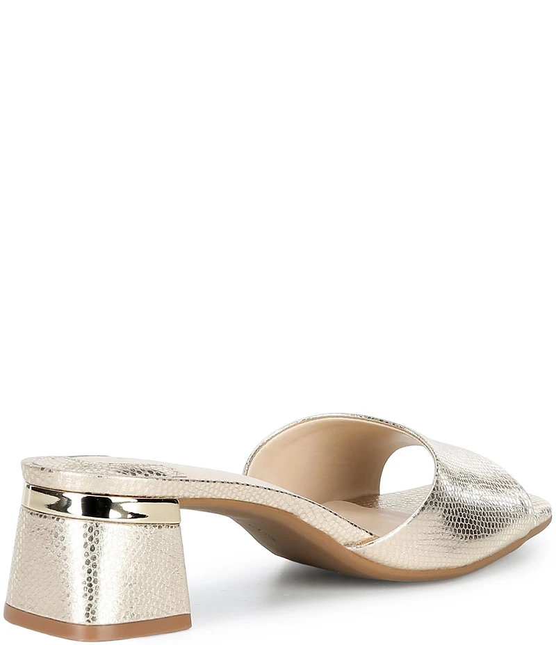 Alex Marie Jenelle Metallic Embossed Leather Dress Mules