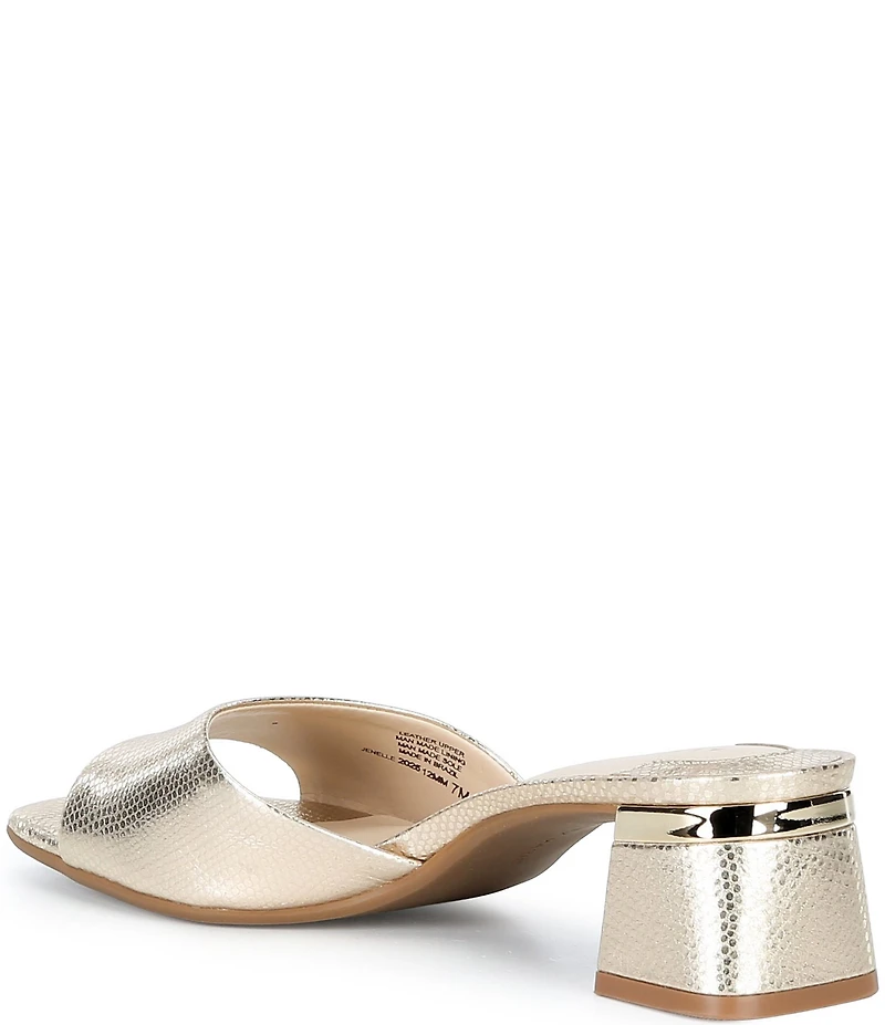 Alex Marie Jenelle Metallic Embossed Leather Dress Mules