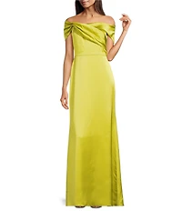 Alex Marie Jenni Off-The-Shoulder Cape Sleeve Maxi Gown