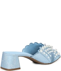 Alex Marie Johanna Brocade Fabric Pearl Embellished Dress Sandals