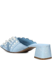 Alex Marie Johanna Brocade Fabric Pearl Embellished Dress Sandals