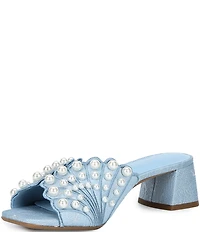 Alex Marie Johanna Brocade Fabric Pearl Embellished Dress Sandals