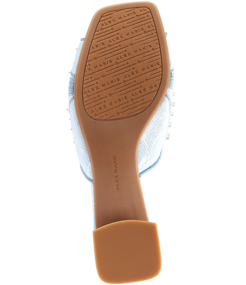 Alex Marie Johanna Brocade Fabric Pearl Embellished Dress Sandals