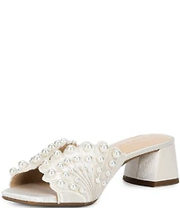Alex Marie Johanna Satin Pearl Embellished Dress Mules