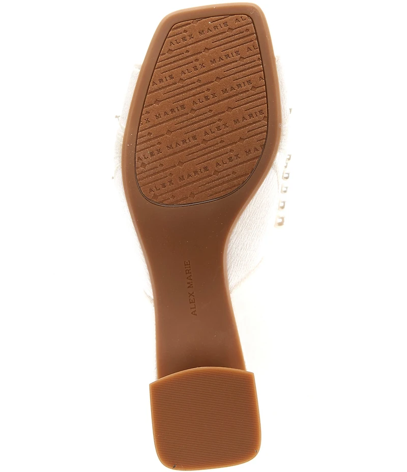 Alex Marie Johanna Satin Pearl Embellished Dress Mules