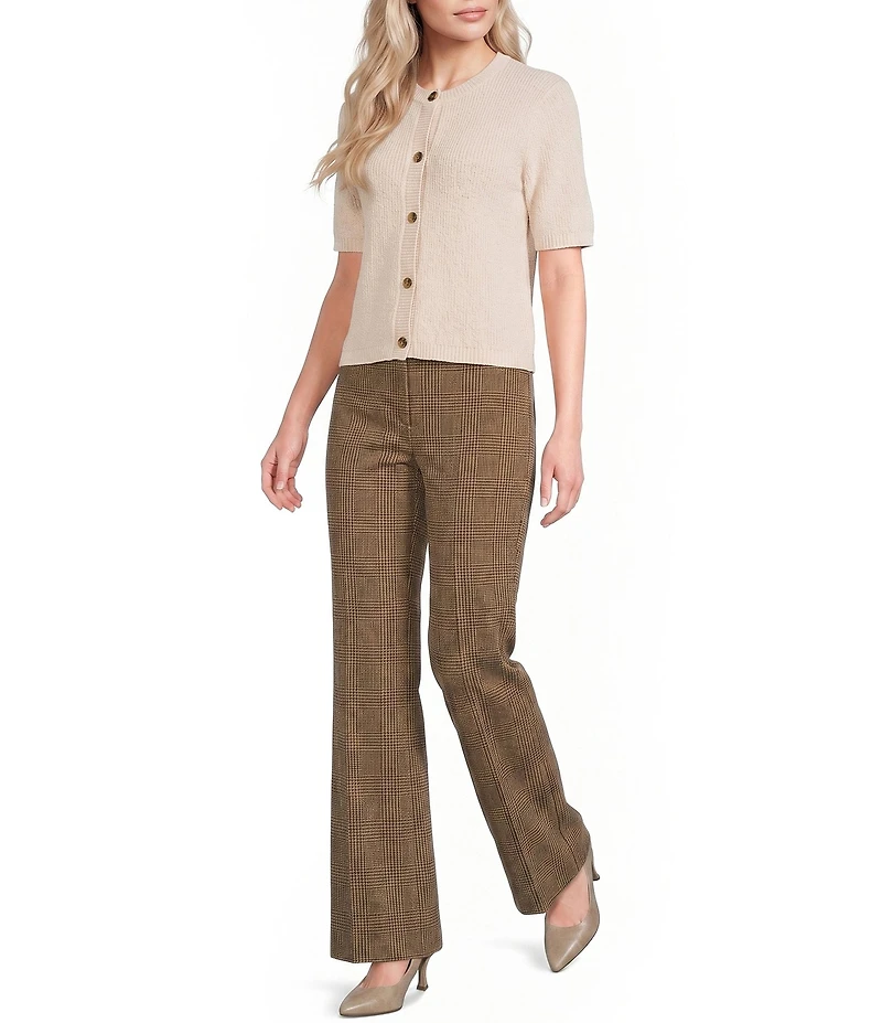 Alex Marie Julia Desert Terry Yarn Round Neck Short Sleeve Cardigan