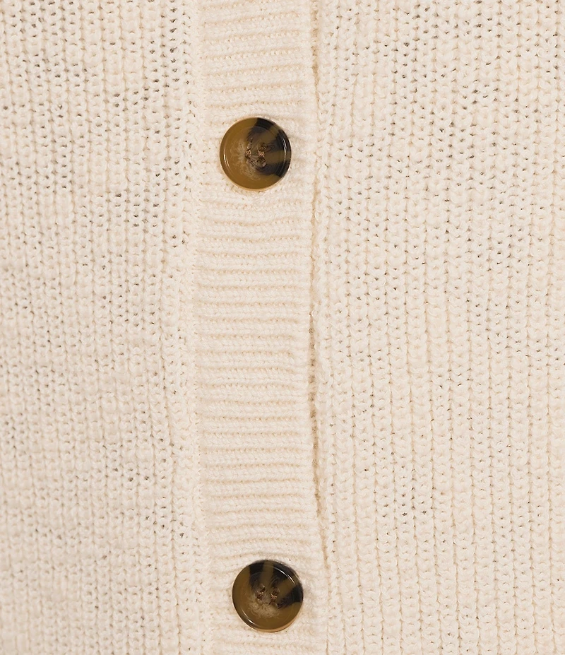 Alex Marie Julia Desert Terry Yarn Round Neck Short Sleeve Cardigan