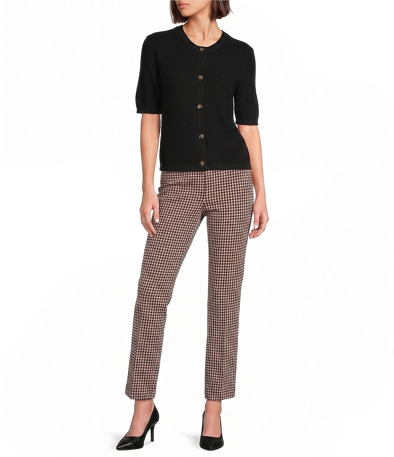 Alex Marie Julia Desert Terry Yarn Round Neck Short Sleeve Cardigan