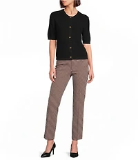 Alex Marie Julia Desert Terry Yarn Round Neck Short Sleeve Cardigan