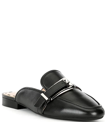 Alex Marie Karen Leather Buckle Hardware Strap Mules