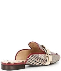 Alex Marie Karen Plaid Print Buckle Hardware Strap Mules