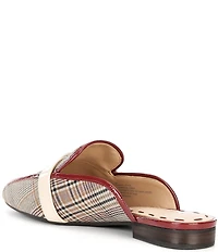 Alex Marie Karen Plaid Print Buckle Hardware Strap Mules