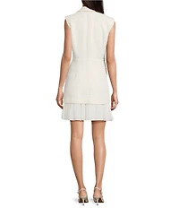 Alex Marie Karlee Boucle Tiered Sleeveless Suiting Dress