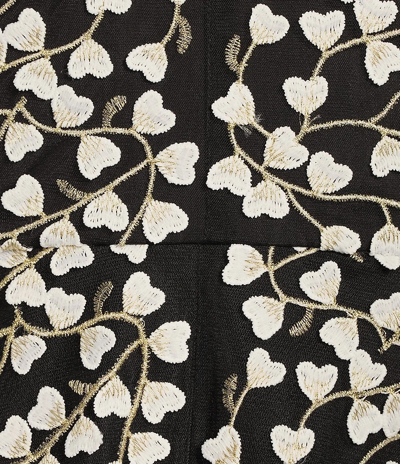 Alex Marie Kate V-Neck Short Flutter Sleeve Embroidered Lace Midi Dress