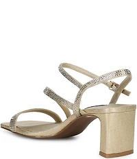 Alex Marie Kathy Rhinestone Strappy Block Heel Dress Sandals