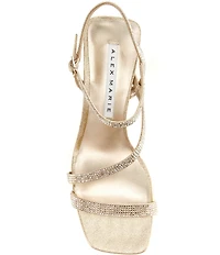 Alex Marie Kathy Rhinestone Strappy Block Heel Dress Sandals