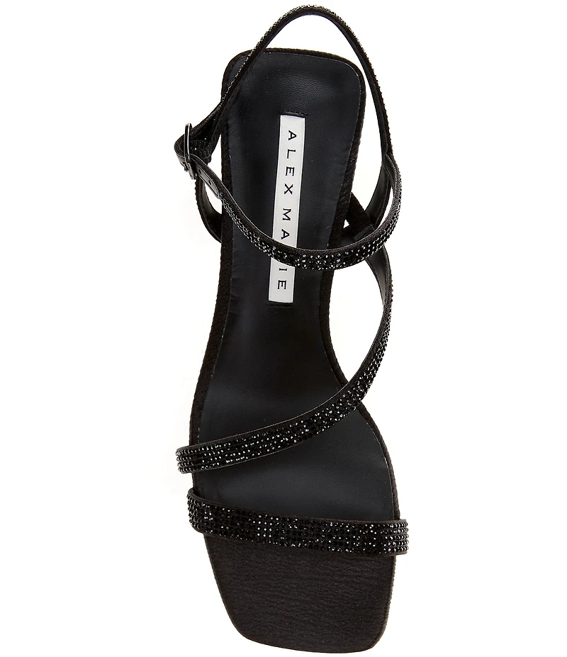 Alex Marie Kathy Rhinestone Strappy Block Heel Dress Sandals