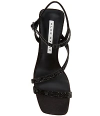 Alex Marie Kathy Rhinestone Strappy Block Heel Dress Sandals