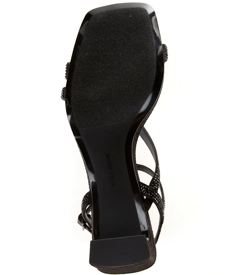 Alex Marie Kathy Rhinestone Strappy Block Heel Dress Sandals
