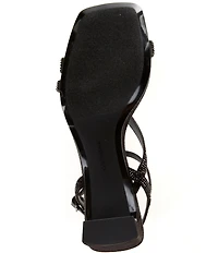 Alex Marie Kathy Rhinestone Strappy Block Heel Dress Sandals
