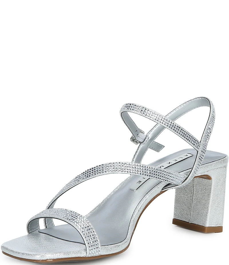 Alex Marie Kathy Rhinestone Strappy Block Heel Dress Sandals
