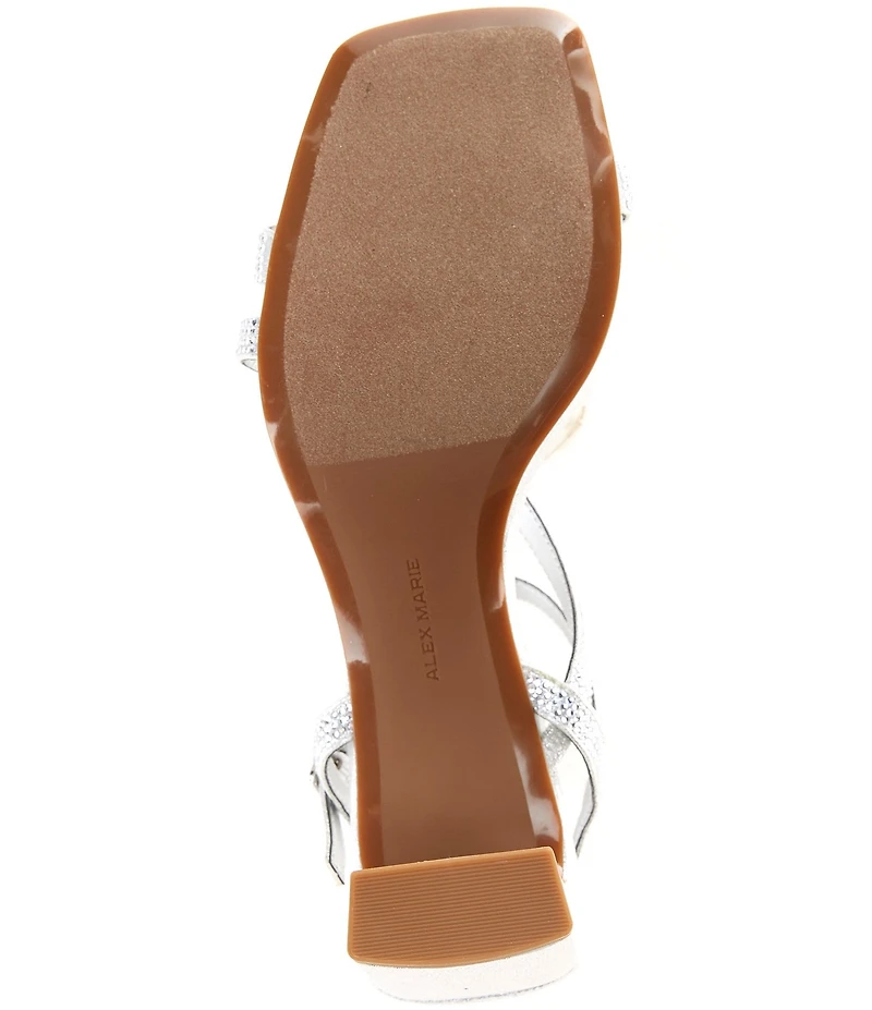 Alex Marie Kathy Rhinestone Strappy Block Heel Dress Sandals
