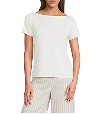 Alex Marie Katy Mock Neck Short Sleeve Rayon Jersey Knit Top