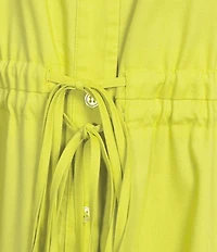 Alex Marie Kim Collared Sleeveless Drapey Plaine Weave Dress