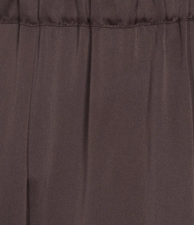 Alex Marie Kristen Satin Flat Front Full Length Wide Leg Pants